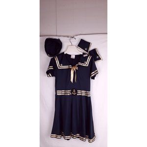 Navy Blue gold Sailor dress dance costume jazz Women's M